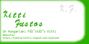 kitti fustos business card